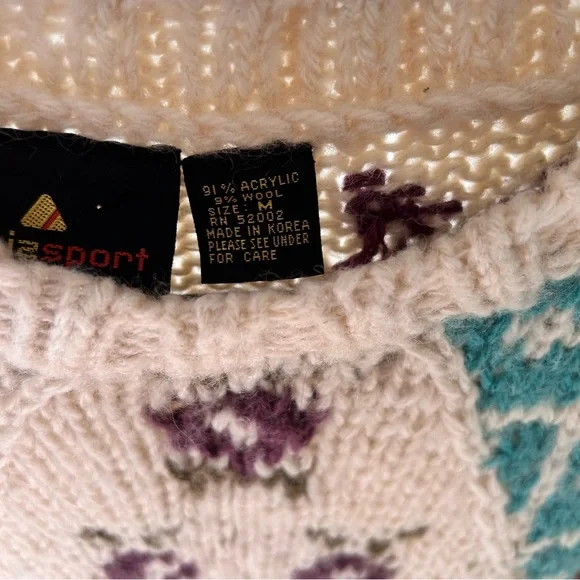 Vintage Liz Sport Multi-Patterned Women's Sweater - Picture 5 of 5